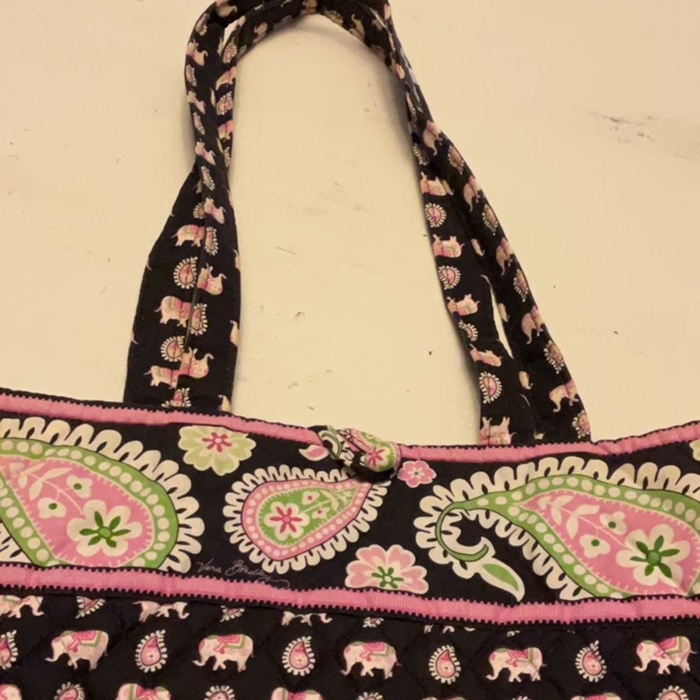 Vera Bradley retired Pink Elephants  Paisley Tote Bag